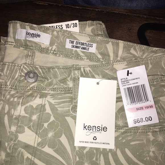Kenzie Jeans The Effortless Skinny Ankle Size 10/30 Green (Light Sage Safari) - Picture 4 of 7